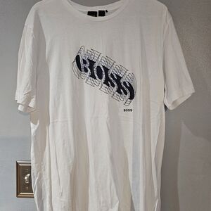 BOSS White T-Shirt with Black Logo